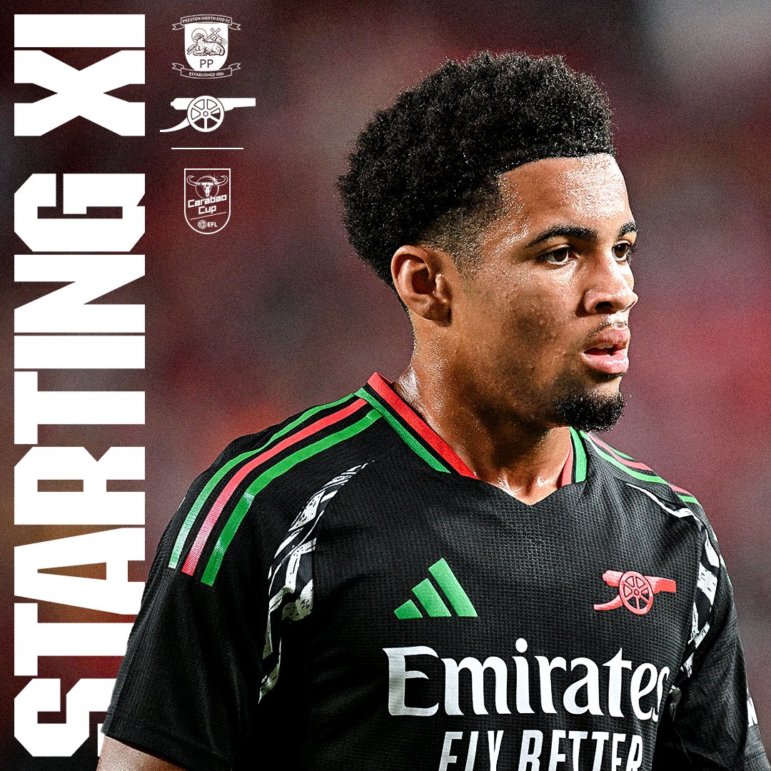 Arsenal's tweet photo. ⚫️ 𝗧𝗘𝗔𝗠𝙉𝙀𝙒𝙎 🔴

🧤 Setford makes his debut 
💪 Saliba at the back 
✨ Nwaneri starts 

Come on you Gunners 👊