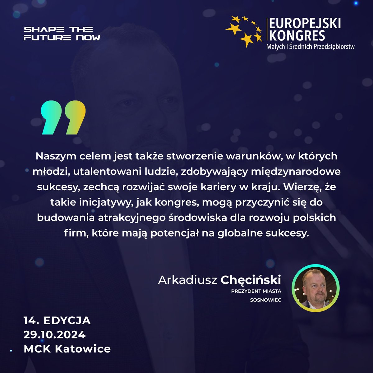 Arkadiusz Chęciński, Prezydent Sosnowca, wskazuje, że celem jest stworzenie warunków, w których młodzi, utalentowani ludzie, odnoszący międzynarodowe sukcesy, będą chcieli rozwijać swoje kariery w Polsce.