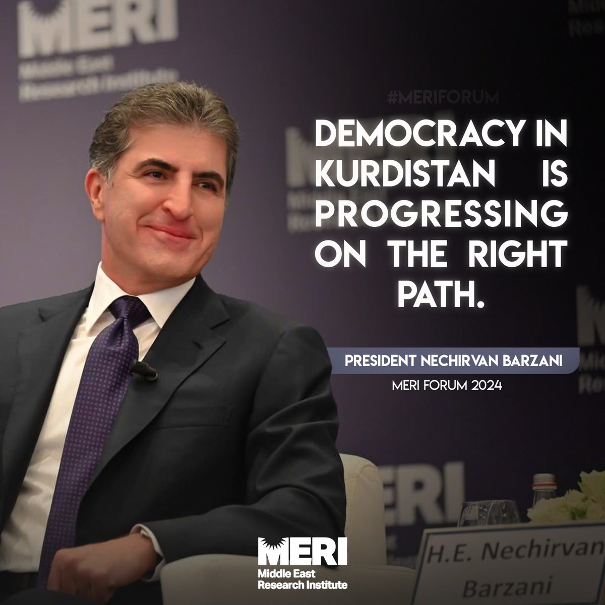 MediaKRP's tweet photo. Kurdistan Region President at the Middle East Research Institute Forum in Erbil https://t.co/POieCqsmFi