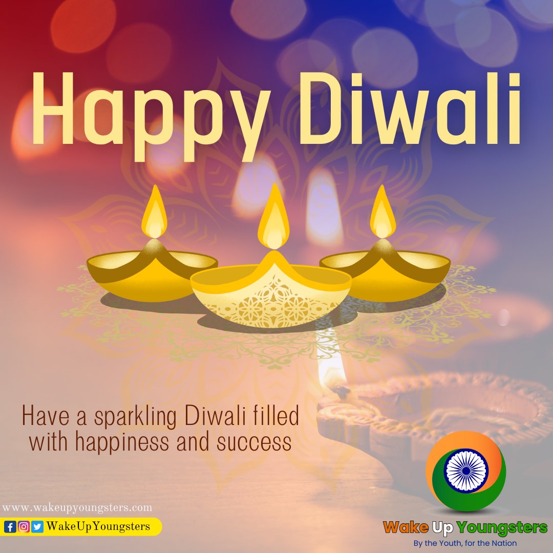 WakeUpYoungster's tweet photo. ✨ Wishing everyone a joyful and prosperous Diwali! May the light of knowledge shine bright in your lives. Happy Diwali from all of us at Wake Up Youngsters! 🪔 #HappyDiwali #WakeUpYoungsters https://t.co/XwfKhzENB2