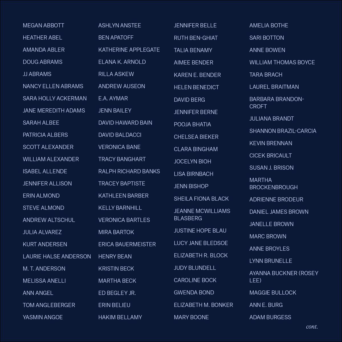 Victorshi2020's tweet photo. It's been such an honor to be able to organize this inspirational, diverse, and AMAZING group of writers. Your favorites including @ANNELAMOTT @MargaretAtwood @BreneBrown @judyblume @AmyTan @GlennonDoyle @rebeccamakkai @khaledhosseini and so many others. https://t.co/TZeGPXEdyS