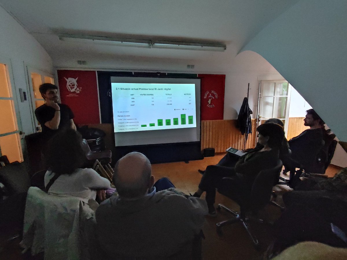 ecapdevilat's tweet image. Comencem l'assemblea de @diarieljardi per primer cop a la seu de la Taula d'Entitats de Sarrià, de la qual som sòcies. Gràcies a la @AVSarria pel projector, a @Casaorlandai per la pantalla, i a  @LaDreceraSv per impulsar l'ús d'aquest espai comunitari. #Premsalocalcooperativa