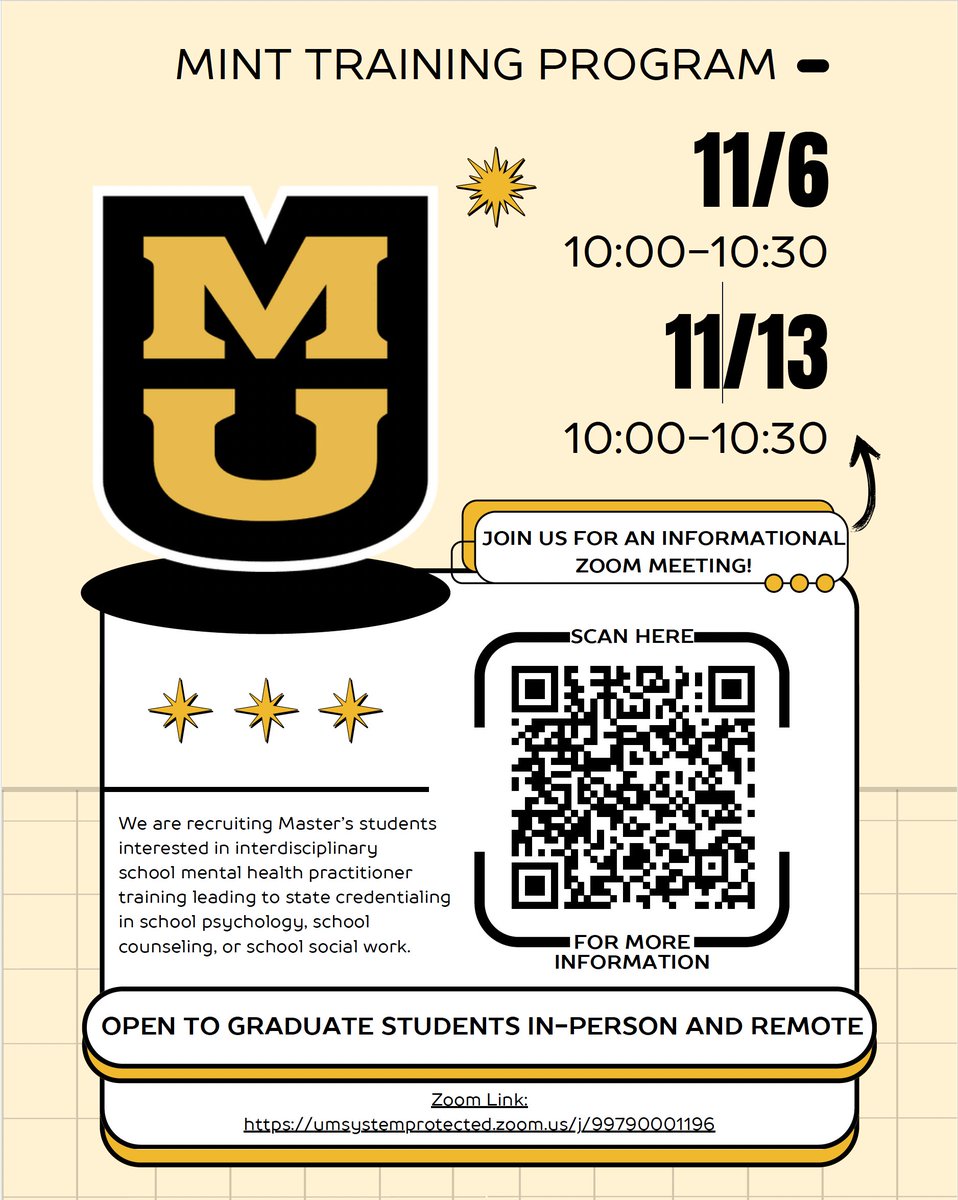Chris Slaten (@cdslaten) on Twitter photo Come join us in the Department of ESCP @ Mizzou for a graduate degree in school psychology or school counseling, obtain interdisciplinary training, and all of this tuition FREE!! <a href="/EscpMizzou/">ESCP Mizzou</a> <a href="/MizzouEducation/">Mizzou Education & Human Development</a> <a href="/ASCAtweets/">ASCA</a> Come join us in the Department of ESCP @ Mizzou for a graduate degree in school psychology or school counseling, obtain interdisciplinary training, and all of this tuition FREE!! <a href="/EscpMizzou/">ESCP Mizzou</a> <a href="/MizzouEducation/">Mizzou Education & Human Development</a> <a href="/ASCAtweets/">ASCA</a>