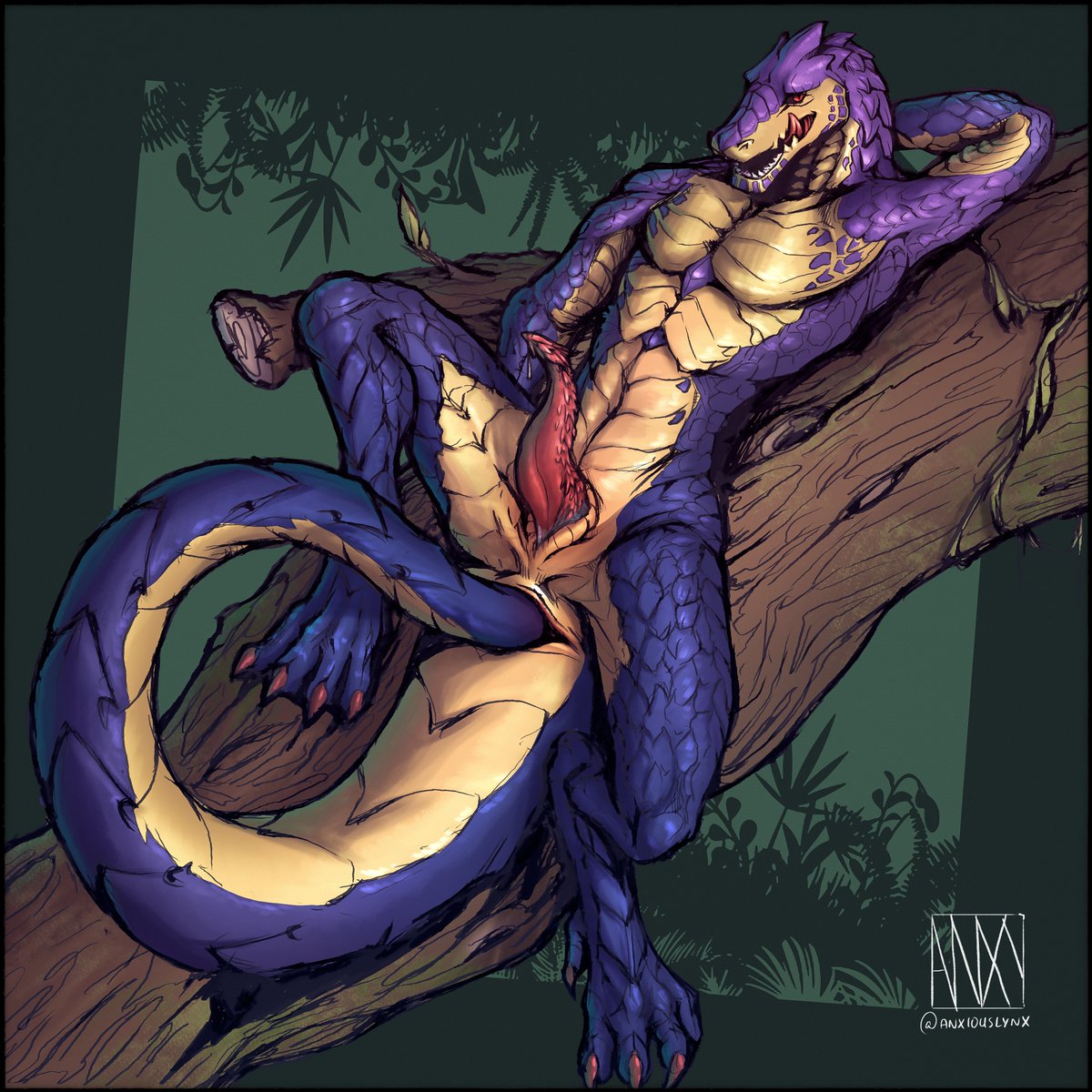 A lizard so majestic, that even a tree looks like a throne.

Now you may kneel.

Lizard commission.