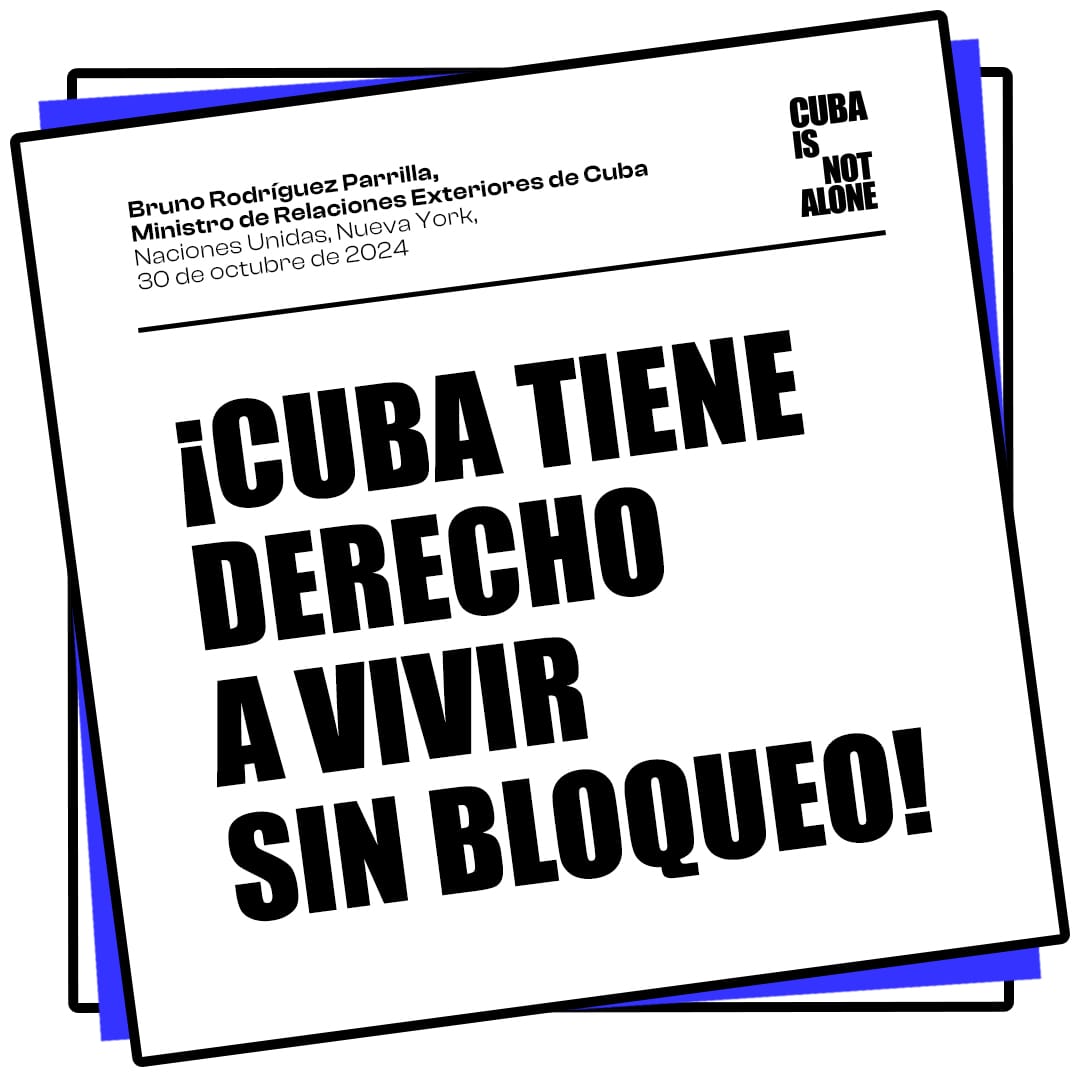 BrunoRguezP's tweet photo. Nuestro pueblo y gobierno aprecian y agradecen profundamente todas las valiosas expresiones de apoyo y solidaridad.

Cuba tiene derecho a vivir sin bloqueo. Los cubanos le dicen al Presidente Biden ¡#TumbaElBloqueo!

#CubaIsNotAlone https://t.co/DwbdIhSjNe