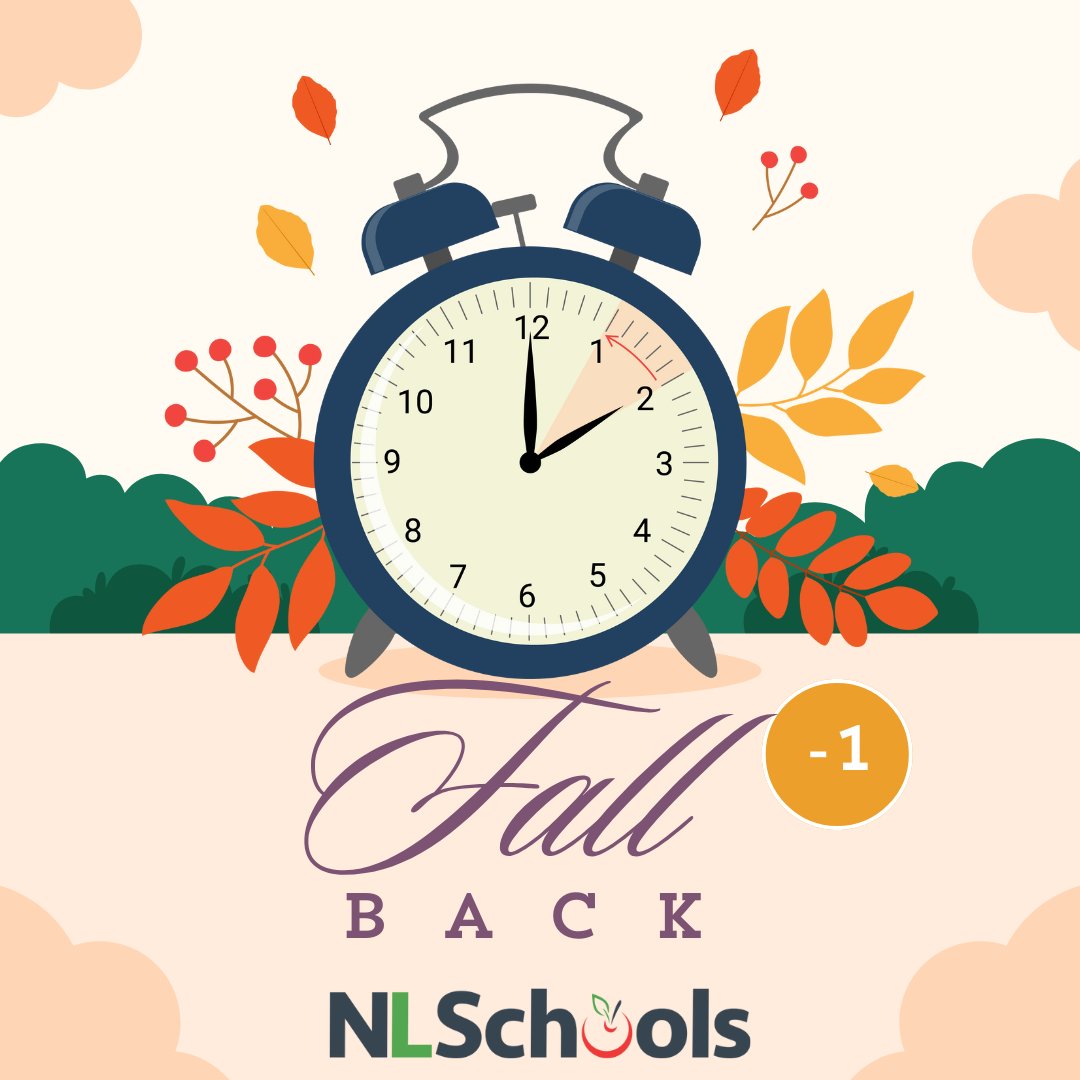 Be sure to set your clocks back one hour today.