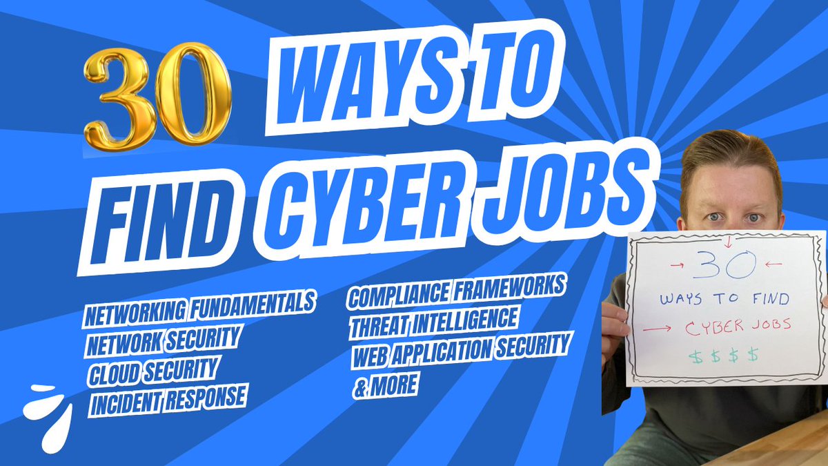 Here are 30 ways to Land a Job in Cyber Security. I'll try to break each one down a little for you.

There is no blueprint for gaining a career in cybersecurity.  Each of you can pick and choose what you want to learn about.  If you follow your curiosity, it will lead you to