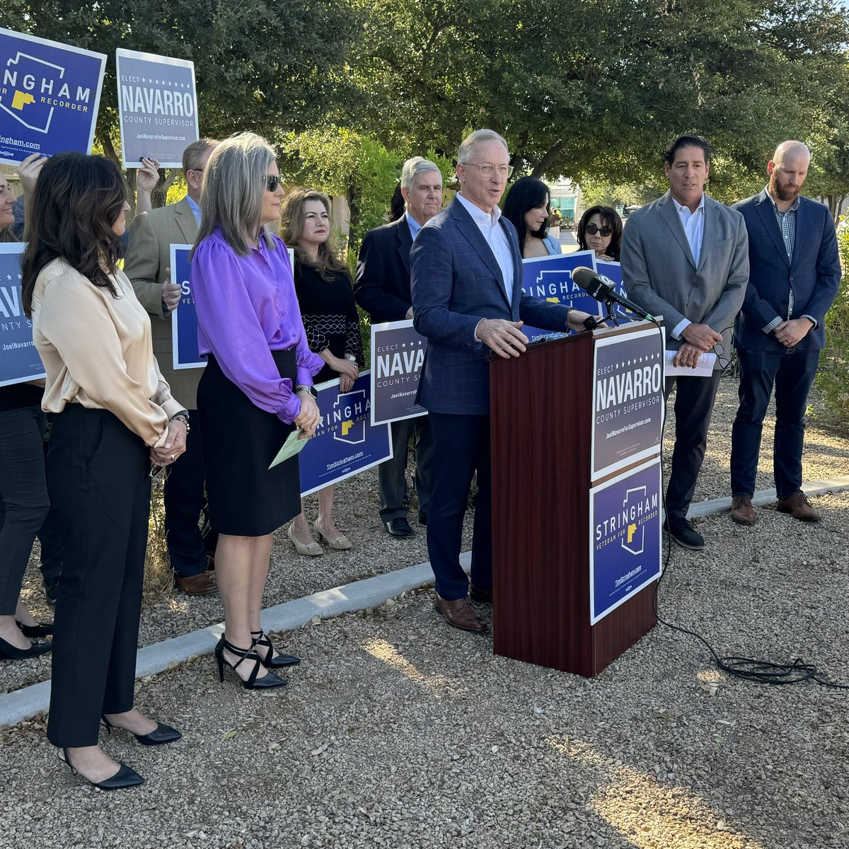 As @MayorGiles said, it’s time to put COUNTY over party. 

Thanks to the Mayor, Governor Hobbs and my fellow candidate, @TimStringhamAZ, for joining me today at Mesa Community College to highlight the down ballot contests that will determine how elections will be held in Maricopa