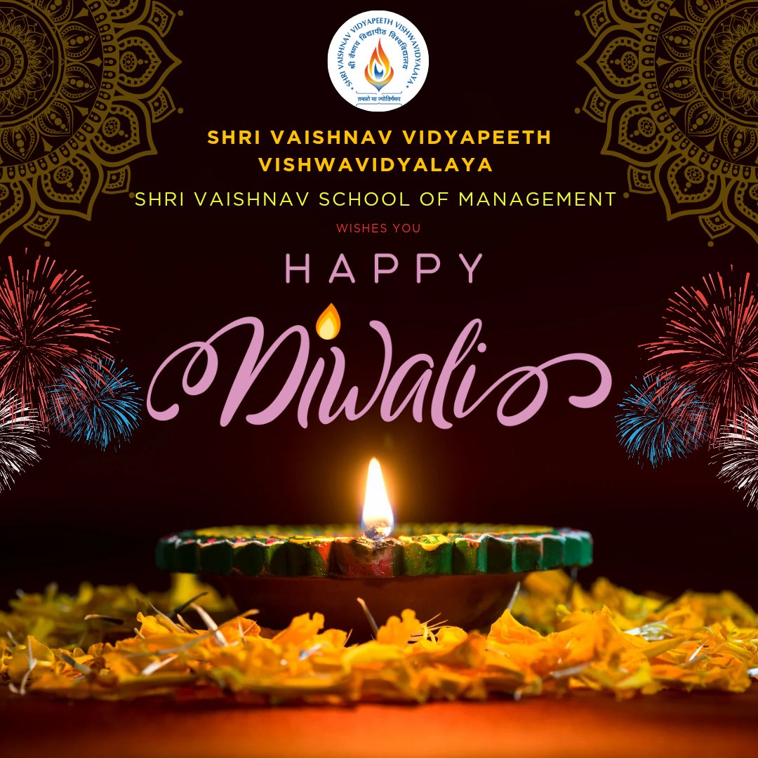 SVSMians's tweet photo. Shri Vaishnav School of Management, SVVV ki aur se aap sabhi ko Shubh Deepavali! May this festival of lights bring joy, prosperity, and happiness to your life.🎆 https://t.co/fWxENo9l6j