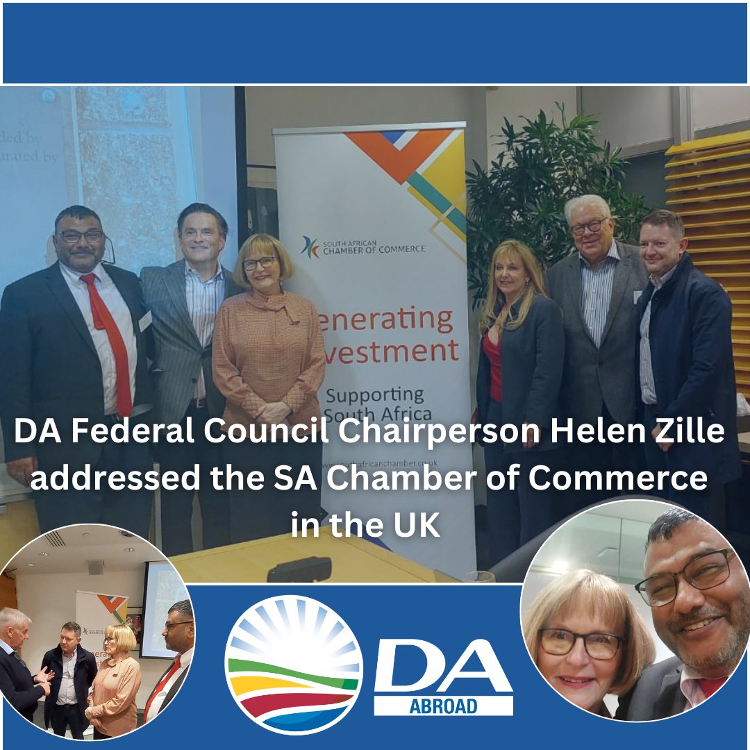 Yesterday, DA Abroad UK had the honour of attending <a href="/helenzille/">Helen Zille</a>  address to the South African Chamber of Commerce for the UK in London 🇬🇧🇿🇦
