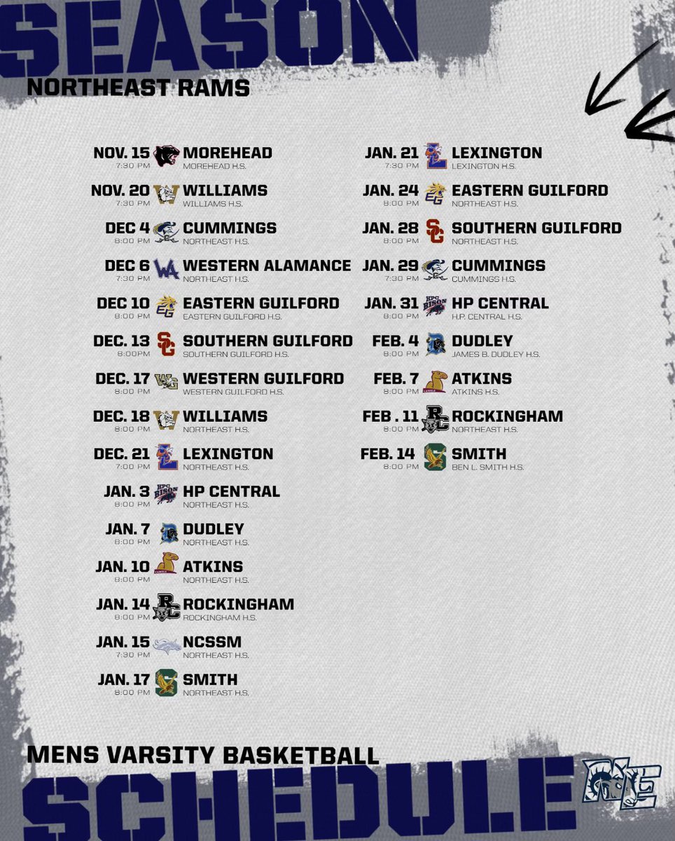 JustonLeak's tweet photo. Schedule for the upcoming season!🐏 https://t.co/cXdP0yfkKZ