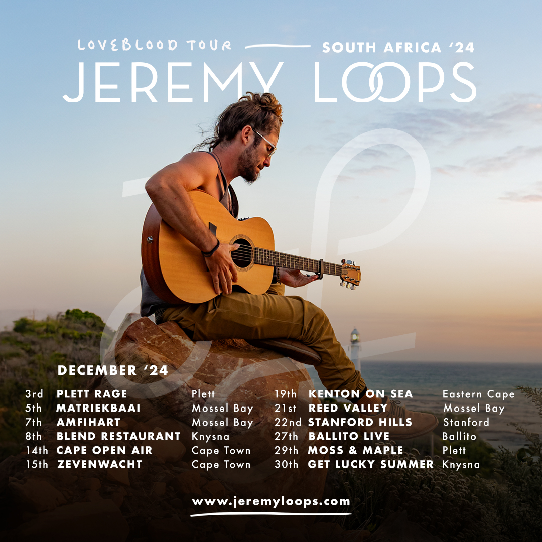 South Africa! 🇿🇦 December tour is locked in! 12 epic shows from Cape Town to Ballito. New tunes, classics &amp; full summer vibes! Rally the crew, find your show and secure your tickets asap Rocky! LFG. X🌞🎶 
Tix: px.jeremyloops.com/shows