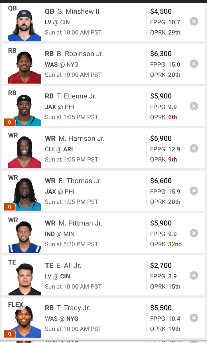 The "Don't call me Junior" fantasy football lineup is 🔥 #dfs <a href="/TheFFBallers/">Fantasy Footballers</a> #ffballers #noveltylineup