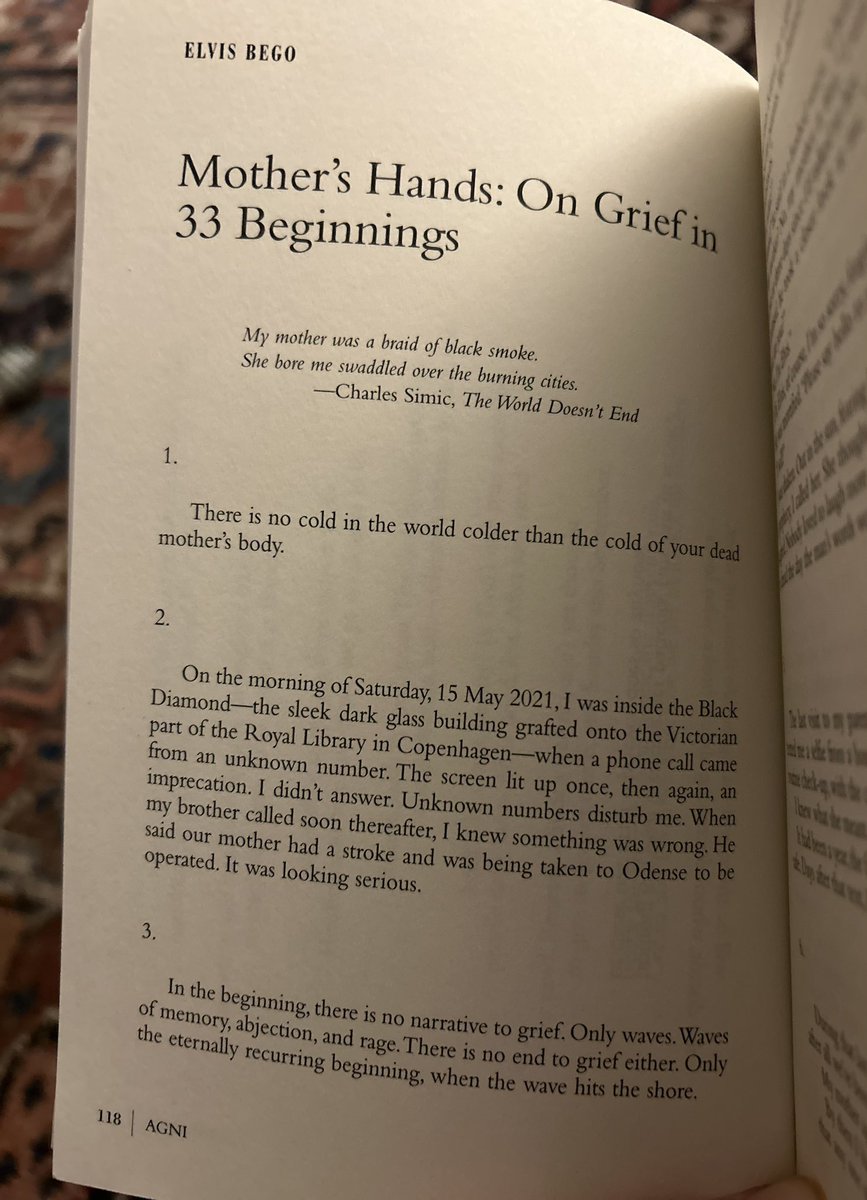 CitizenBego's tweet photo. New baby is here, in Agni nr 100. Took me two years to finish this essay, something painful, confessional even, which is not my usual style. https://t.co/fg7WyRqYdi