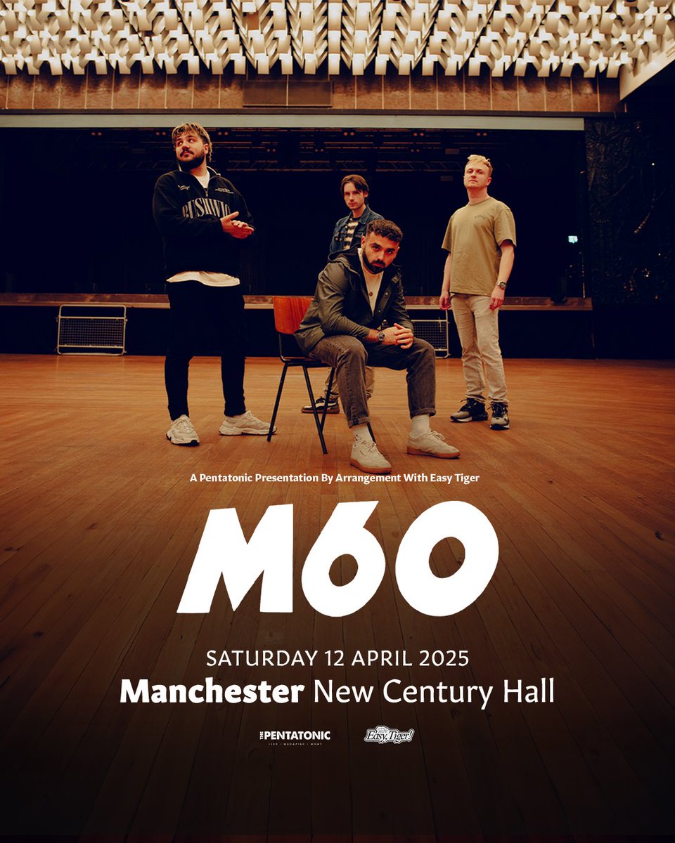 goeasytiger_'s tweet photo. @OfficialM60 have just announced their biggest headline show to date at New Century Hall on Saturday 12th April! 👏🔥 https://t.co/CvFEIMNkz3