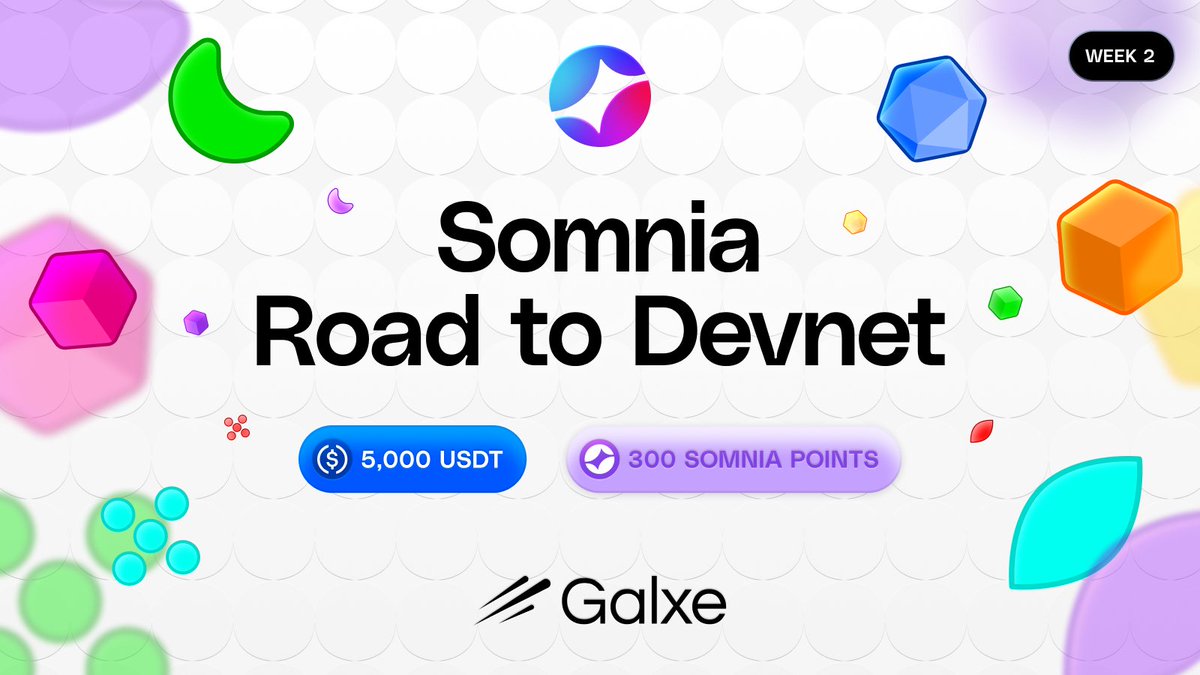 🚀 Week 2 of the #SomniaDevnet journey is on, and we’ve lined up more <a href="/Galxe/">Galxe</a> quests just for you! 🎉

👉 app.galxe.com/quest/somnia/G…

Explore new opportunities, earn rewards, and get ahead on our 400k+ TPS blockchain. ⚡

Got an awesome idea? Jump into the quest, earn some perks, and