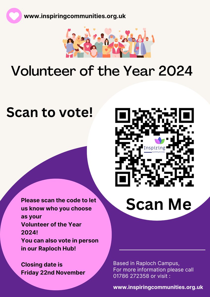 Inspiring_Comms's tweet photo. It's time to vote for...... #VolunteerOfTheYear
Help our amazing volunteers get the recognition they deserve and vote here.
Winner will be announced at our Volunteer Festive event on Monday 2 December at 10.30am.
#volunteering #RewardingSuccess #InspiringCommunities https://t.co/gyYh0vrhcq