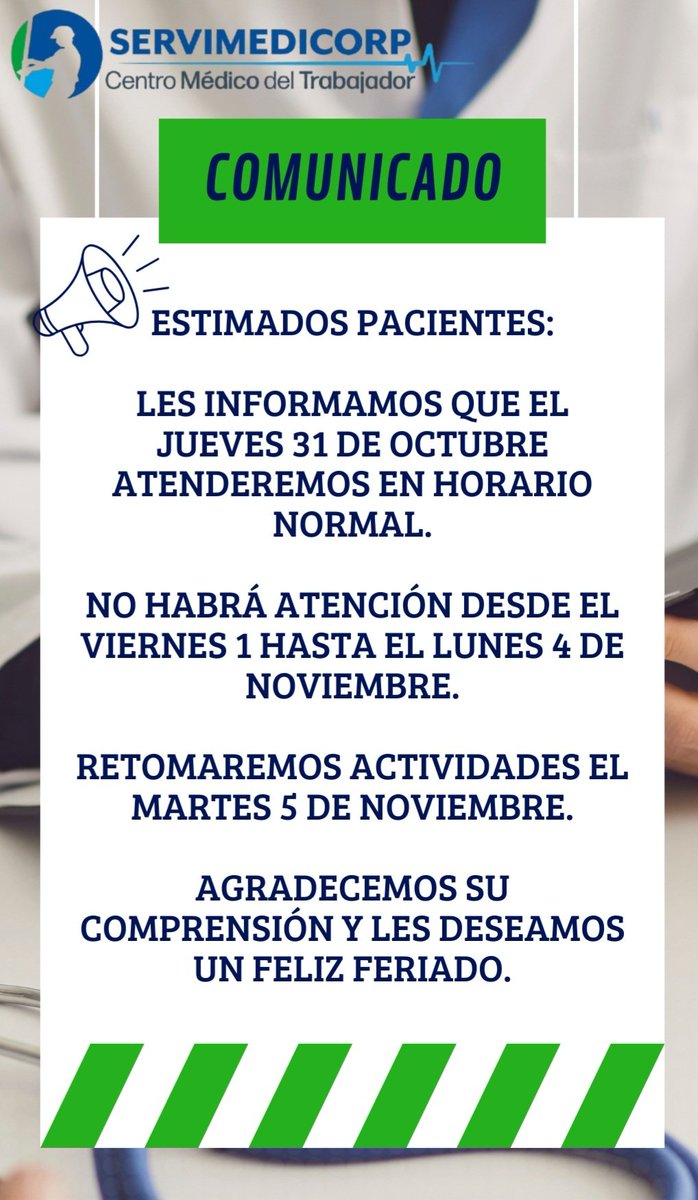 servimedicorp's tweet photo. 🗣AVISO IMPORTANTE......👇 https://t.co/Sayojhsxli