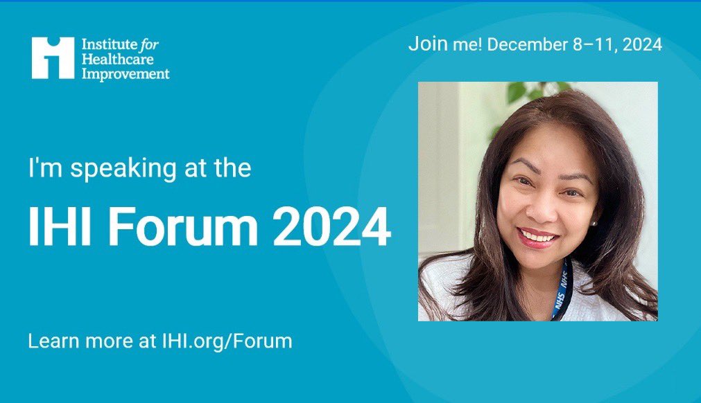 Mymy Sia-Del Rosario (she/her) (@mymy_delros) on Twitter photo I look forward to presenting a session at this yearβs <a href="/TheIHI/">Institute for Healthcare Improvement (IHI)</a> Forum. Join me in Orlando, FL, December 8-11, 2024, along with others dedicated to improving care for all. Learn more: ihi.org/Forum
Thank you <a href="/VBagshaw/">MyNameIs Victoria</a> <a href="/tamedprince/">Talib Yaseen</a> for enabling this. I look forward to presenting a session at this yearβs <a href="/TheIHI/">Institute for Healthcare Improvement (IHI)</a> Forum. Join me in Orlando, FL, December 8-11, 2024, along with others dedicated to improving care for all. Learn more: ihi.org/Forum
Thank you <a href="/VBagshaw/">MyNameIs Victoria</a> <a href="/tamedprince/">Talib Yaseen</a> for enabling this.