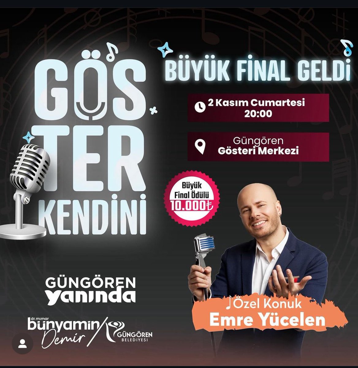 2 Kasım Güngören’deyiz. Saat 20:00 ‘Göster Kendini’ ⭐️👍