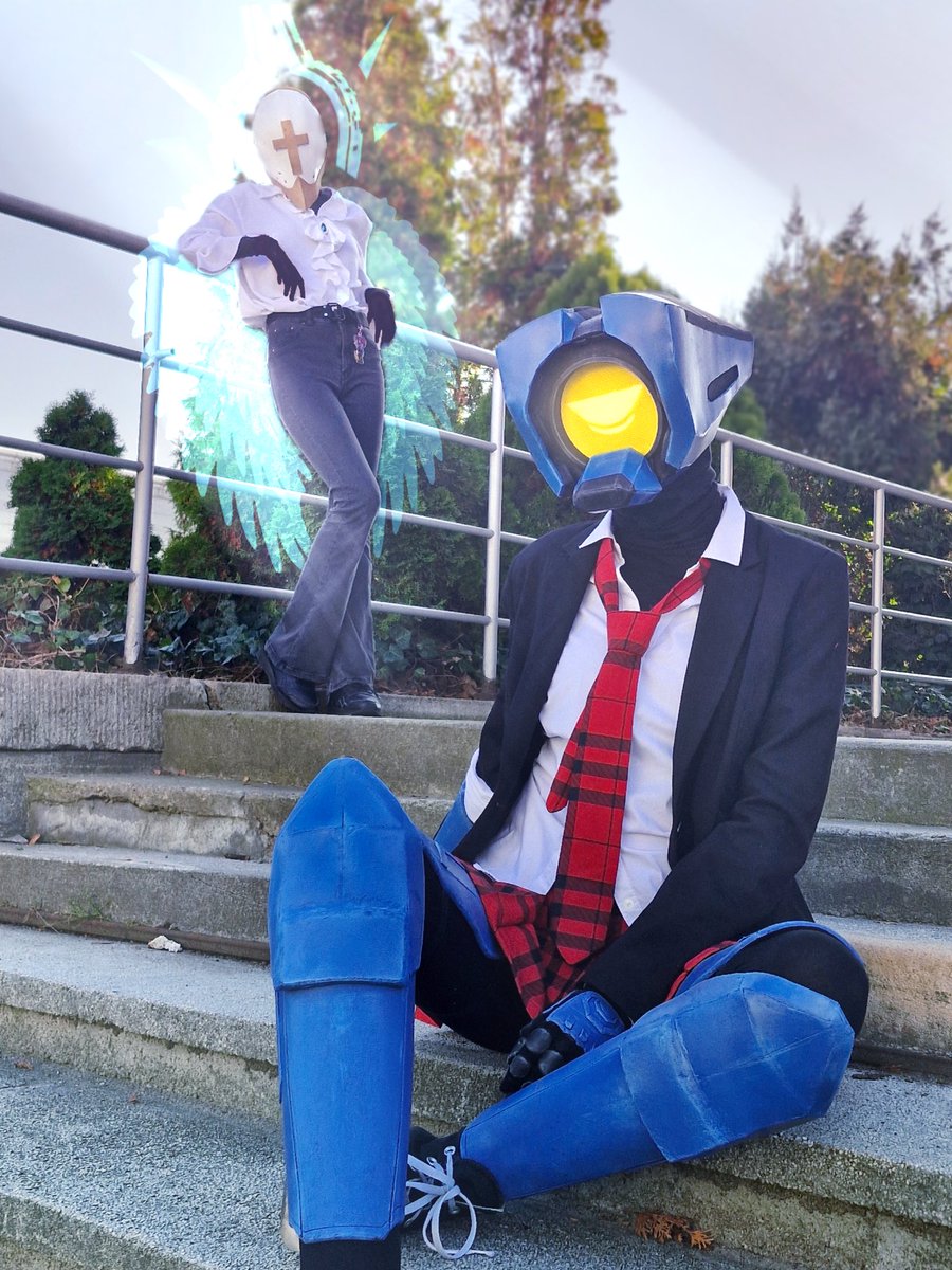 mL3m8's tweet photo. me and @_Death_Sentence as Mirage and Gabriel at @PoznanGameArena last week!! big thanks to my friend for the amazing photos🫶 #ultrakill #ultrakillcosplay https://t.co/F5WVwVqSAk
