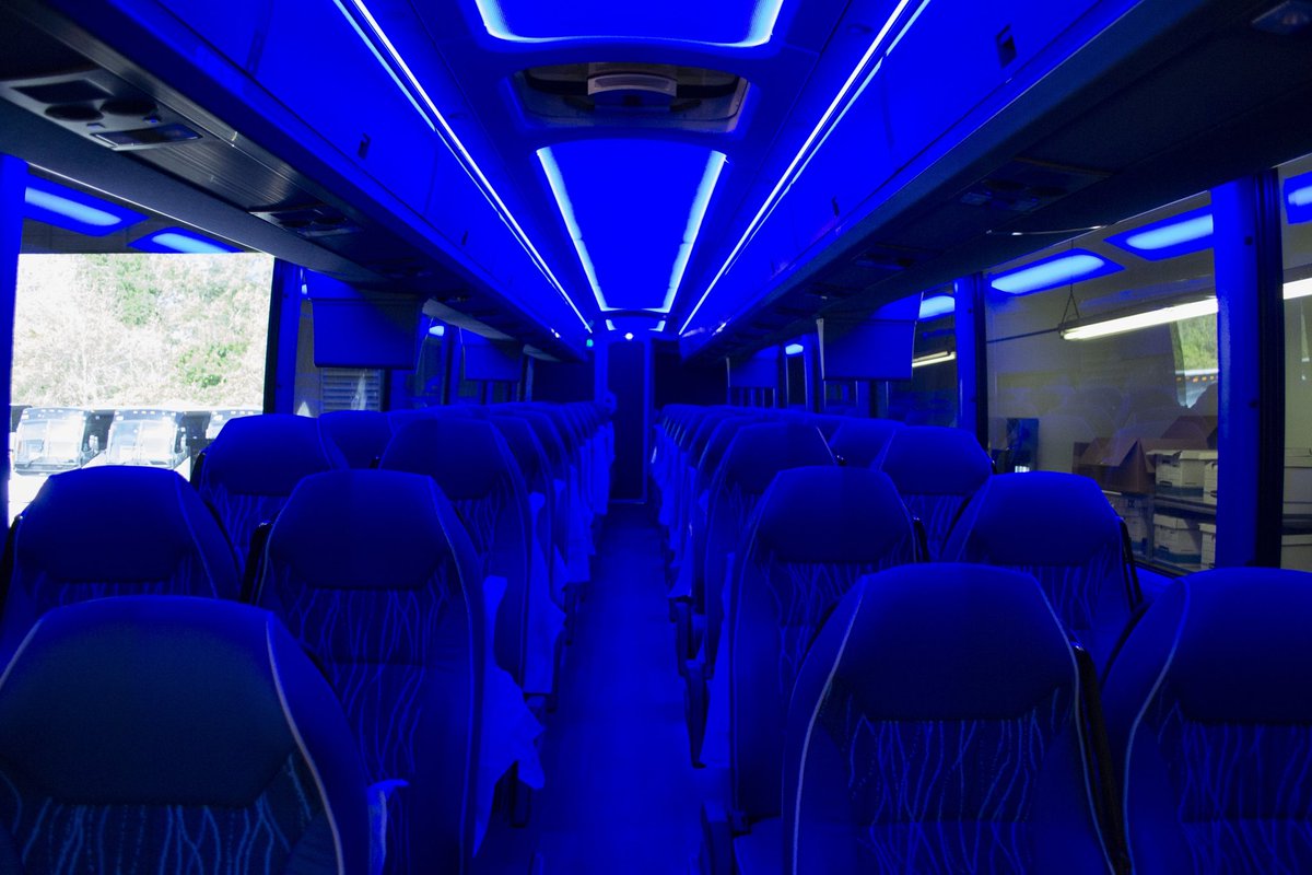 WesternMotorHTX's tweet photo. Our bus is glowing with bright blue lights and spooky vibes! 👻 🚌 Whether you're heading to a haunted event or just out for some festive fun, we’ve got the perfect ride to keep the Halloween spirit alive.  #westernmotorcoach #transportation #travel https://t.co/Le2FoCTVHe