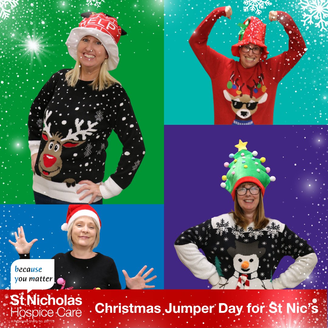 stnichhospice's tweet image. Save the date! Join us on 6 December for St Nic’s Christmas Jumper Day. It&apos;s all about gathering friends, family, and colleagues, donning your favourite festive jumpers and helping to make a difference.

Find out more at ow.ly/TxZC50TWxij