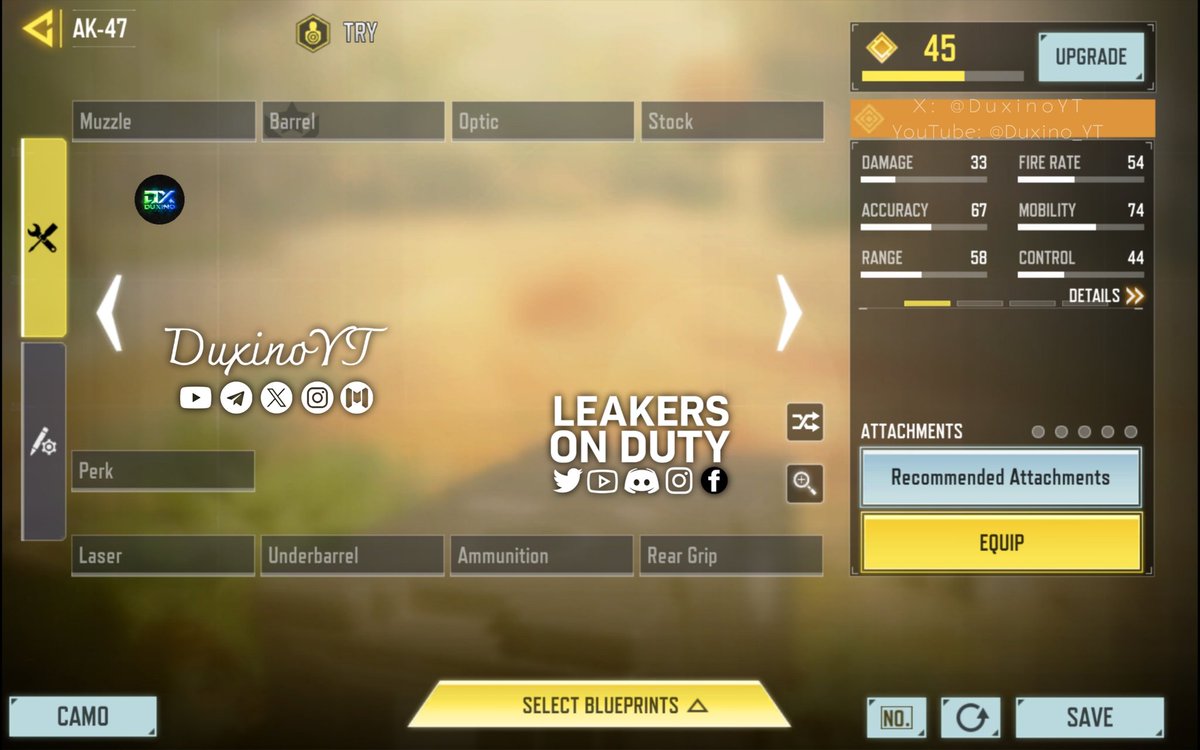 DuxinoYT's tweet photo. • Another Blueprints For Season 11 - 2024 (Part 1)

🔴 AK117 - Lava ??
🔴 J358 - Magnum ??
🟡 AK-47 - ??
🟡 Locus - ??

❤️ Leaked By DuxinoYT !
https://t.co/LlwYJifsvF https://t.co/cnhIp6F0KE