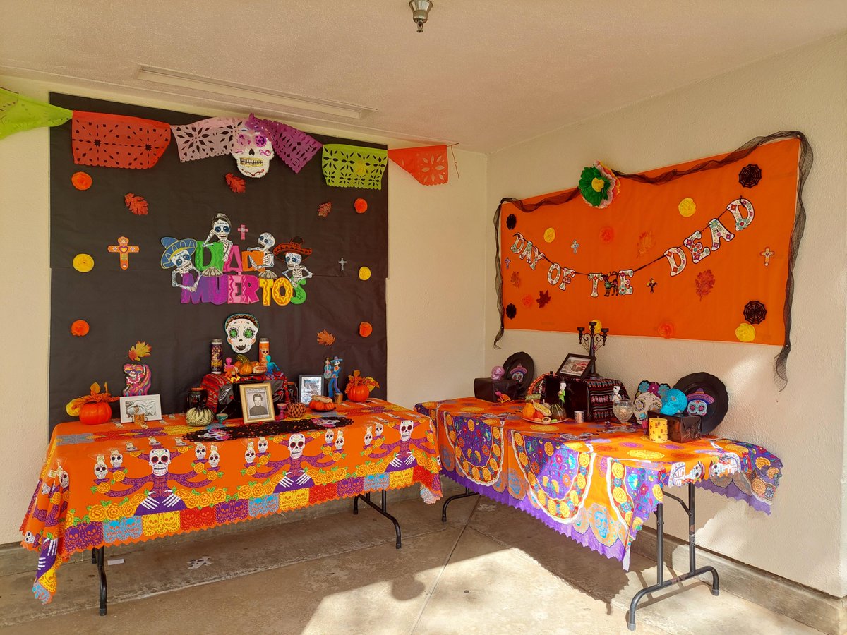 A big THANK YOU to our parents and Family Liaison Ms. Jeimy for continuing  and extending  our community *ofrenda*. The *ofrenda* is located near our school’s front entrance, honoring the Mexican tradition associated with Día de los Muertos on Nov. 1st and 2nd (Day of the Dead).