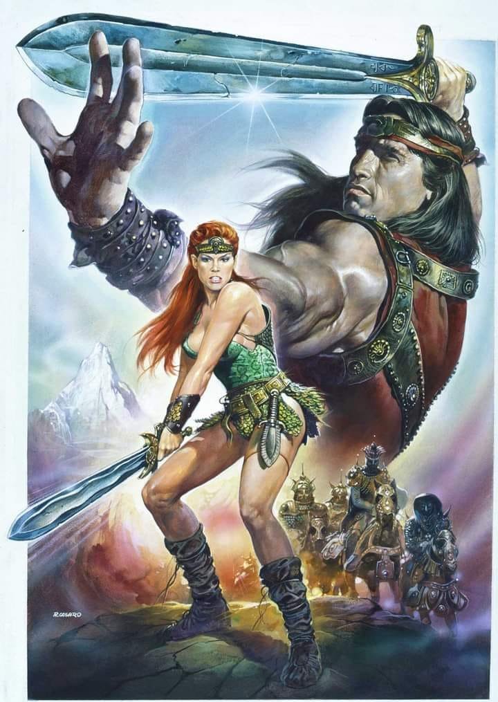 KevinLamb74's tweet photo. Renato Casaro's poster art for "Red Sonja" (1985).
#FantasyArt https://t.co/y6sNc6seC3