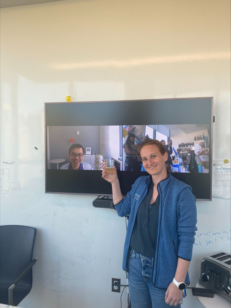 Cheers! Shan Li and <a href="/C_SchneiderPhD/">Constanze Schneider, PhD</a> toast to the release of their publication: "The UBE2J2/UBE2K-MARCH5 ubiquitination machinery regulates apoptosis in response to venetoclax in acute myeloid leukemia". Read it now in Leukemia!

DOI: doi.org/10.1038/s41375…