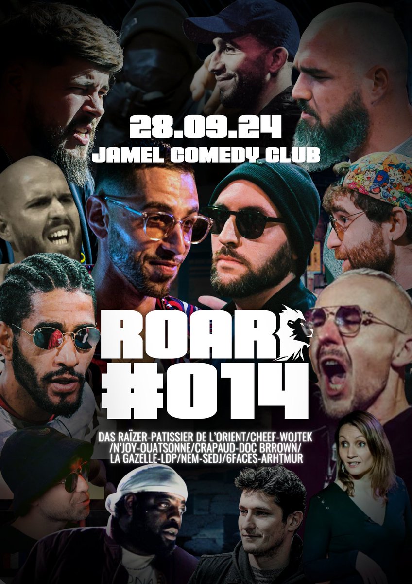 BattlesRoar's tweet photo. Retrouvez tous les battles du #ROAR014 sur YouTube pour les membres de la chaîne !

-Das Raïzer vs Pâtissier de l'Orient
-Cheef vs Wojtek
-N'Joy vs Ouatsonne
-Crapaud vs Doc Brrown
-La Gazelle vs LDP
-Nem vs Sedj
-6Faces vs Arhtmur

🦁Longue vie au ROAR.

https://t.co/61yPRY0Au6 https://t.co/RG3xtM5ve2