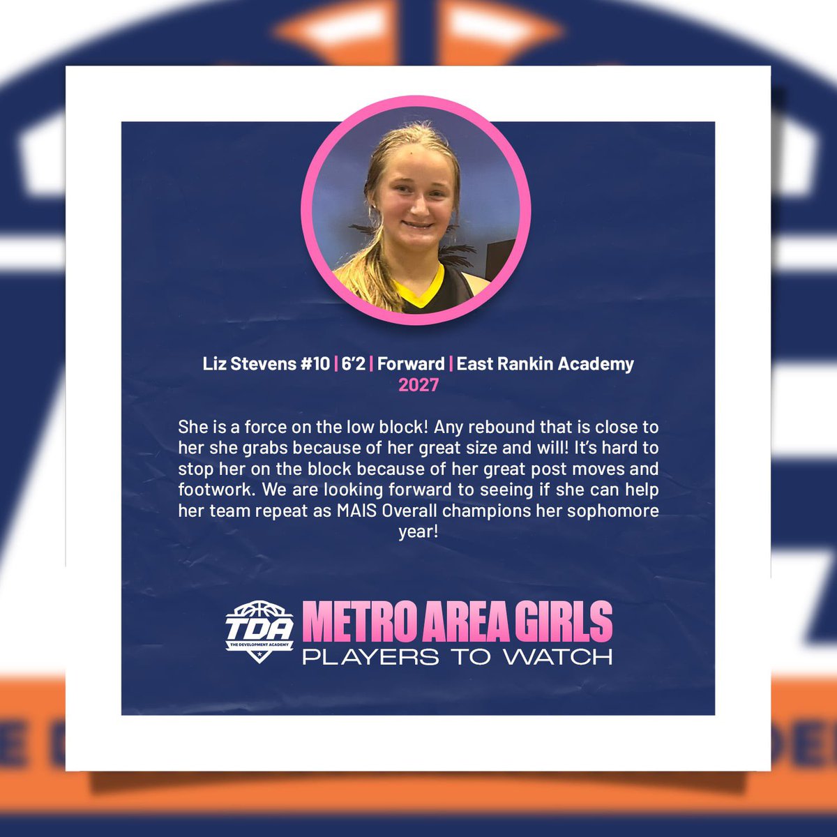 Get to know some of the amazing talent from our Metro Area Girls Players To Watch List! ⬇️

Liz Stevens (<a href="/liz_stevens08/">Liz Stevens</a> ) East Rankin Academy 2027