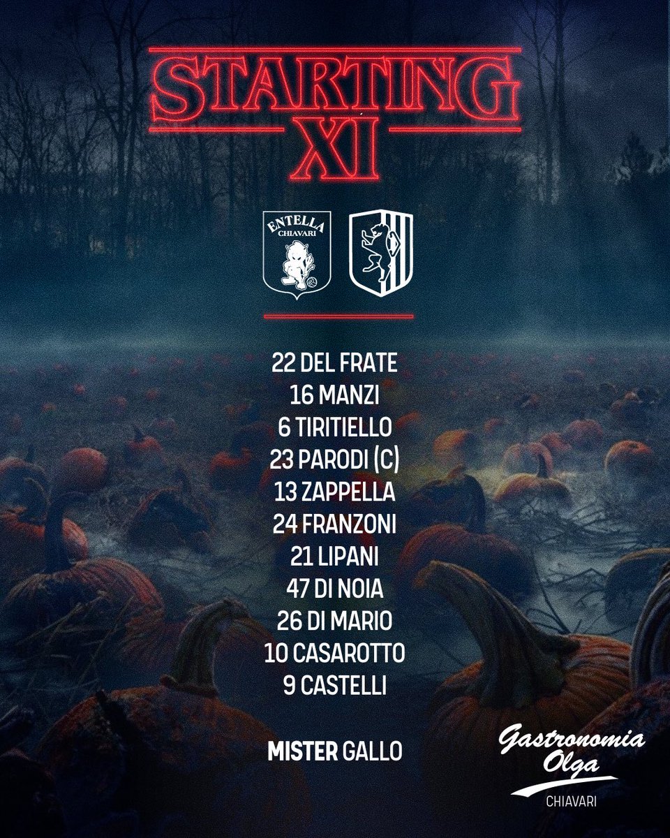 ⚽️ | FORMAZIONE
Il nostro 1️⃣1️⃣ per #EntellaLucchese 🔥
Dai ragazzi‼️

#ForzaEntella #UnaSolaSquadra