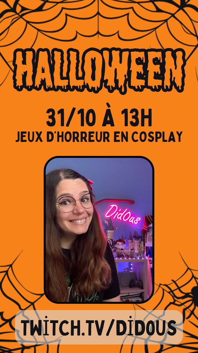 Did0us's tweet image. Hello ✌🏻

Demain c’est HALLOWEEN 🎃 
A partir de 13h on se retrouve pour un live spécial 

On sera déguisé en CHUCKY 👻

Au programme un max de jeux d’horreur 👻

Pleins de bisous et à demain 🌸

➡️ twitch.tv/did0us

#twitch #twitchgirls #pushpartner
