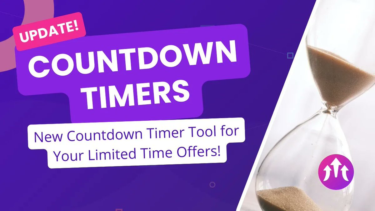 Want to show customers that your offer, deal, or promotion is available for a limited time only? 

Now you can! With our brand new countdown timer tool! ⏳

Learn more here 👇

youtube.com/watch?v=eVNKU3…