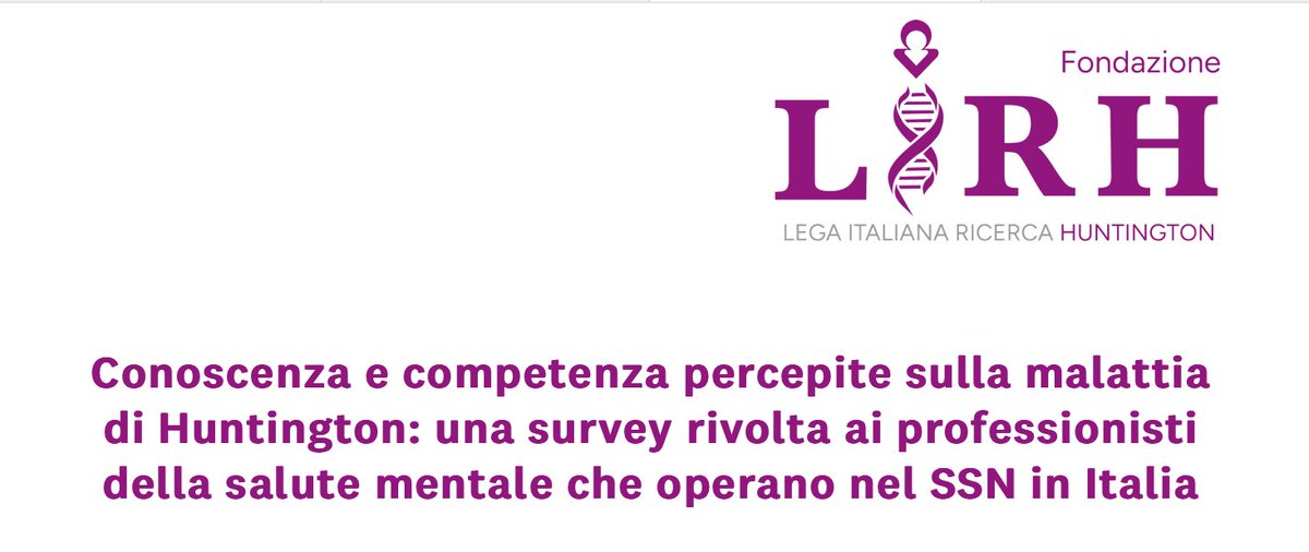 Nicolò Zarotti (@nicolozarotti) on Twitter photo 🚨 Nuova Ricerca 🚨
Assieme a <a href="/LirhOnlus/">Fondazione LIRH</a> sto conducendo una survey per esplorare il livello di conoscenza e competenza sulla #MalattiaDiHuntington percepito da psicologi e psichiatri che lavorano nel #SSN in Italia.
La survey si trova a questo link: it.surveymonkey.com/r/LIRH-SSN 🚨 Nuova Ricerca 🚨
Assieme a <a href="/LirhOnlus/">Fondazione LIRH</a> sto conducendo una survey per esplorare il livello di conoscenza e competenza sulla #MalattiaDiHuntington percepito da psicologi e psichiatri che lavorano nel #SSN in Italia.
La survey si trova a questo link: it.surveymonkey.com/r/LIRH-SSN