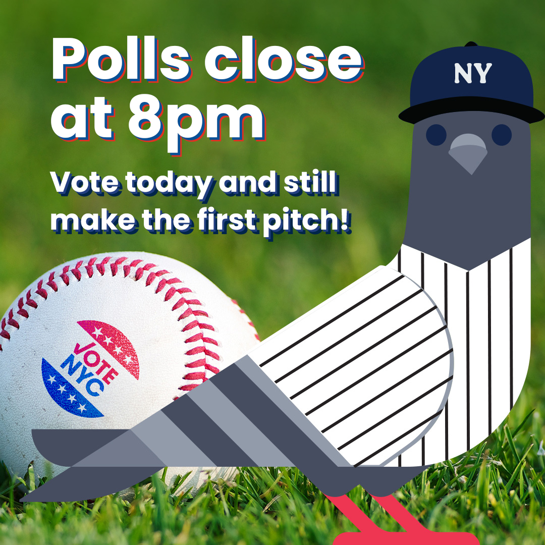 BOENYC's tweet photo. Vote today and root, root, root for the home team tonight! Let’s go @Yankees https://t.co/FTNwqjg5ai