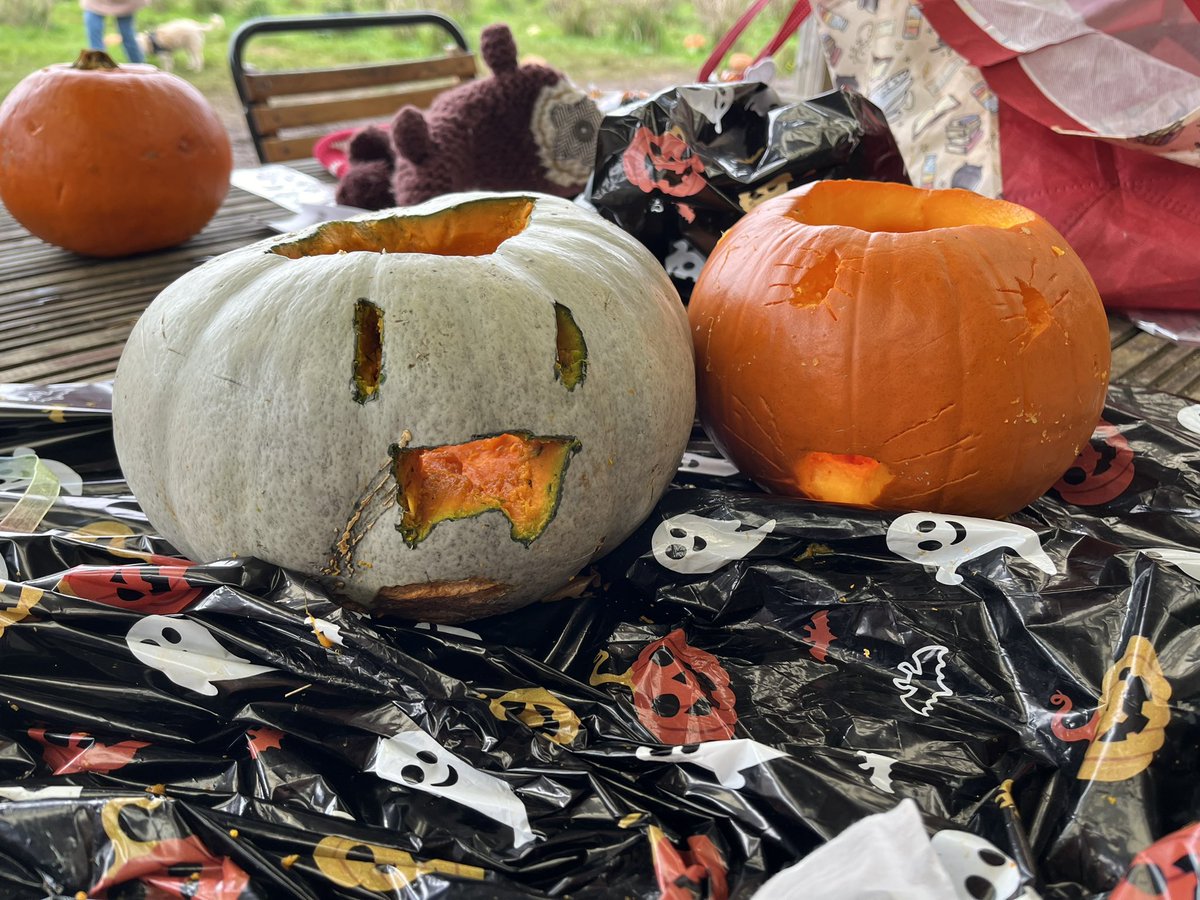 TraceyT80651091's tweet photo. Busy day with my friend & #gooddaughter . #pumpkin carving , #pumpkinpatch #devilhorns and a walk in the woods to see the #fairydoors .
At the end of the day one exhausted Goddaughter 🎃🤣 https://t.co/2mR3dKEq0i