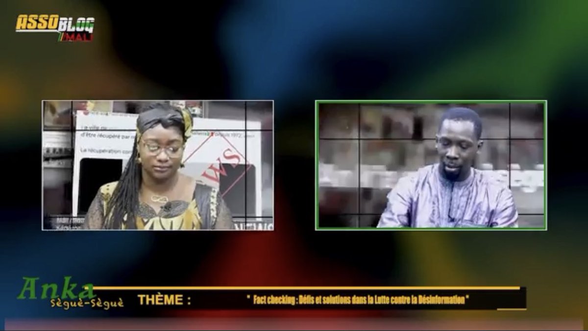 AssoBlogMali's tweet image. Emission #AnkaSèguè_Sèguè; Épd 29

Thème : &quot;Fact Checking : Défis et Solutions dans la Lutte contre la Désinformation&quot;.

Coordination et Présentation: Koumba Coulibaly 
Invité : Sikou Bah, Journaliste/Fact checker
facebook.com/share/v/RdMHmA…

#ABM #Mali