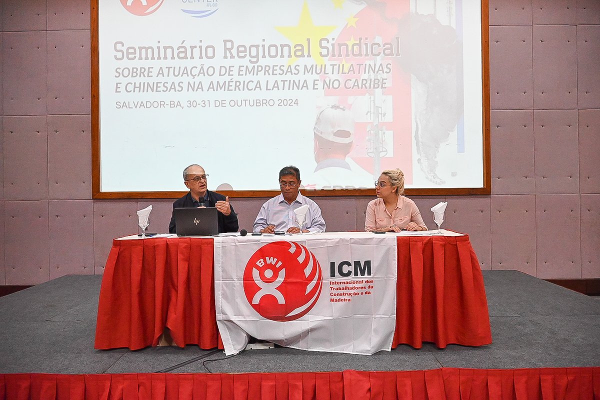 BWIglobal's tweet photo. Sindicatos de construção da ICM ALC avançam em uma estratégia ante as multinacionais chinesas através do fortalecimento de Redes Sindicais por EMN, pesquisa orientada à política, compartilhamento de informações e diálogo com instituições financeiras internacionais. #VamosICMLAC https://t.co/c4EdWTAkrc
