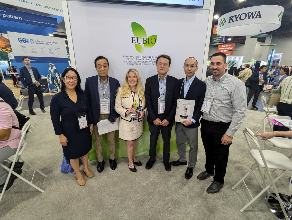MayproGroup's tweet image. Congratulations to Maypro and Alps Pharmaceutical for winning the Natural Choice Award for Best Botanical Ingredient for EubioQuercetin™. EubioQuercetin™ is perfectly suited for healthy aging, beauty from within, intestinal health and stress-relief formulations

#SupplySideWest