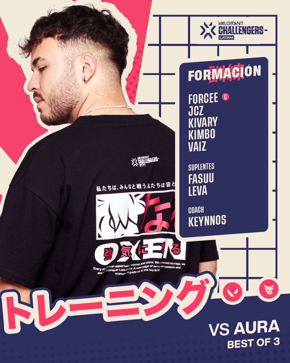 🏆 #VCLLatam
🕓 19:00 hs.
🆚 <a href="/AURAgg_/">AURA</a>

🇦🇷 <a href="/kimbossj/">kimbo</a>
🇦🇷 @ForceeFPS
🇨🇱 <a href="/vaizssj/">vaiZ</a>
🇨🇱 <a href="/kivary/">k</a>
🇦🇷 <a href="/jczvlr/">jcz</a>
🇦🇷 <a href="/Fasuuvlr/">Fasuu</a>
🇦🇷 <a href="/Leva10k/">Leva</a>
🧠 <a href="/KeynnoS7/">GOAT KeynnoS</a>

#BeBullish 🐂