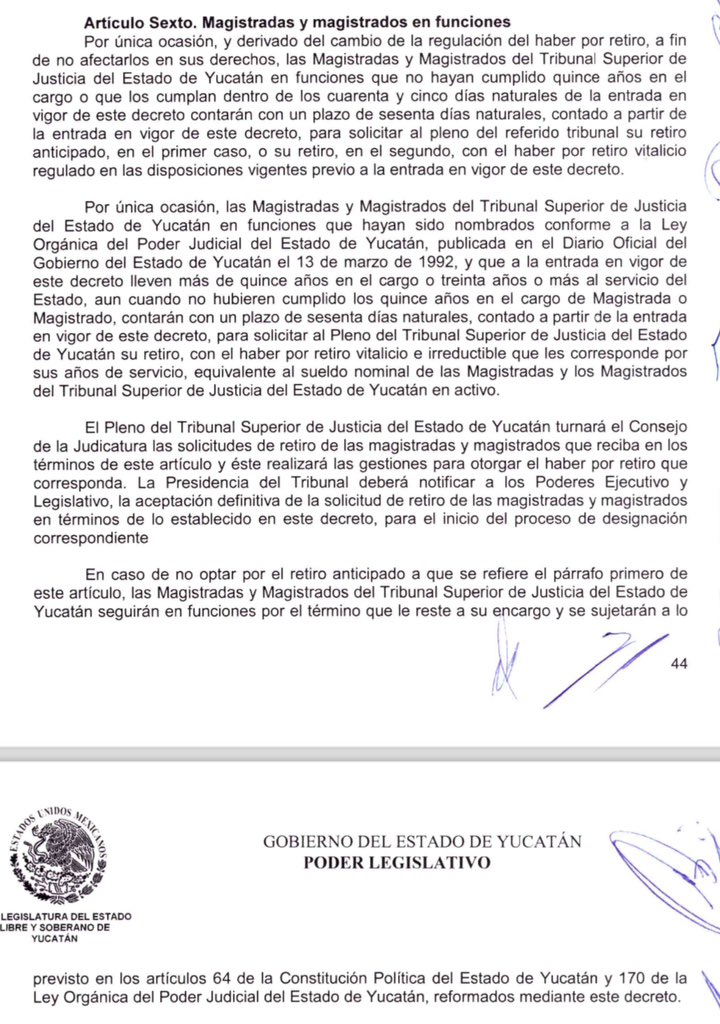 veronicacamino's tweet photo. Mira @RicardoAnayaC aquí te dejo un ejemplo de cómo el #PAN hizo renunciar a nueve Magistrados Locales a cambio de su #HaberDeRetiro y sin dar opción alguna.

#Autoritarismo en su máxima expresión; fue una iniciativa de un #GobernadorPanista con un Congreso Local de mayoría panista (con la respectiva adquisición de votos de otros partidos para su mayoría calificada). Y claro que ganamos la acción de inconstitucionalidad, porque la Constitución Local es de menor jerarquía que la General.

Hubieron 3 Magistrados (2 mujeres y 1 hombre), valientes que ahí continúan en el TSJ de Yucatán.

Pasó en #Yucatán y le llamé el #AsaltoAlPoderJudicial.
