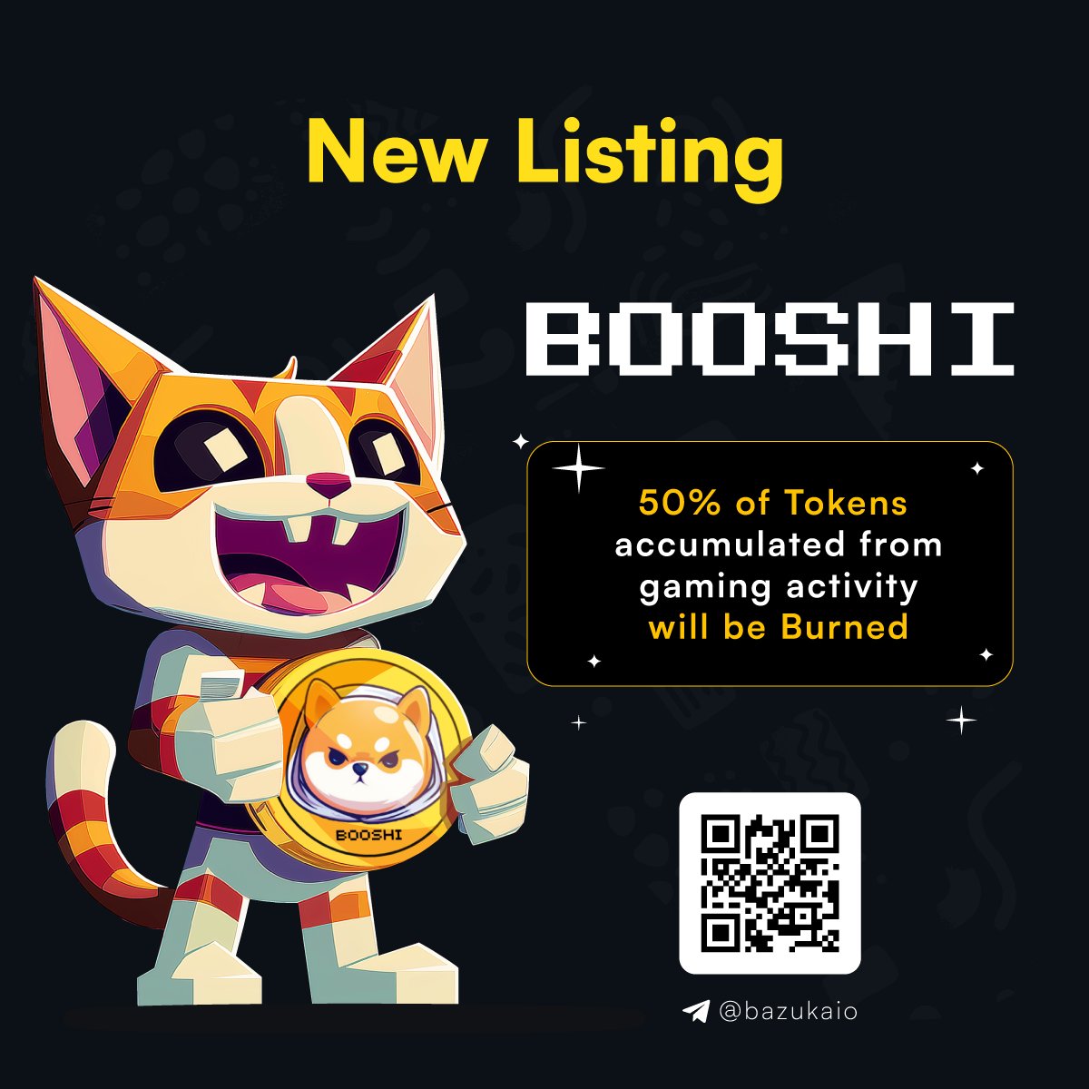 $BOOSHI is now available to play on @bazukaio at bazuka.io where we will burn 50% of all the tokens accumulated from gaming! Keep BOOrning! #Booshi #Base