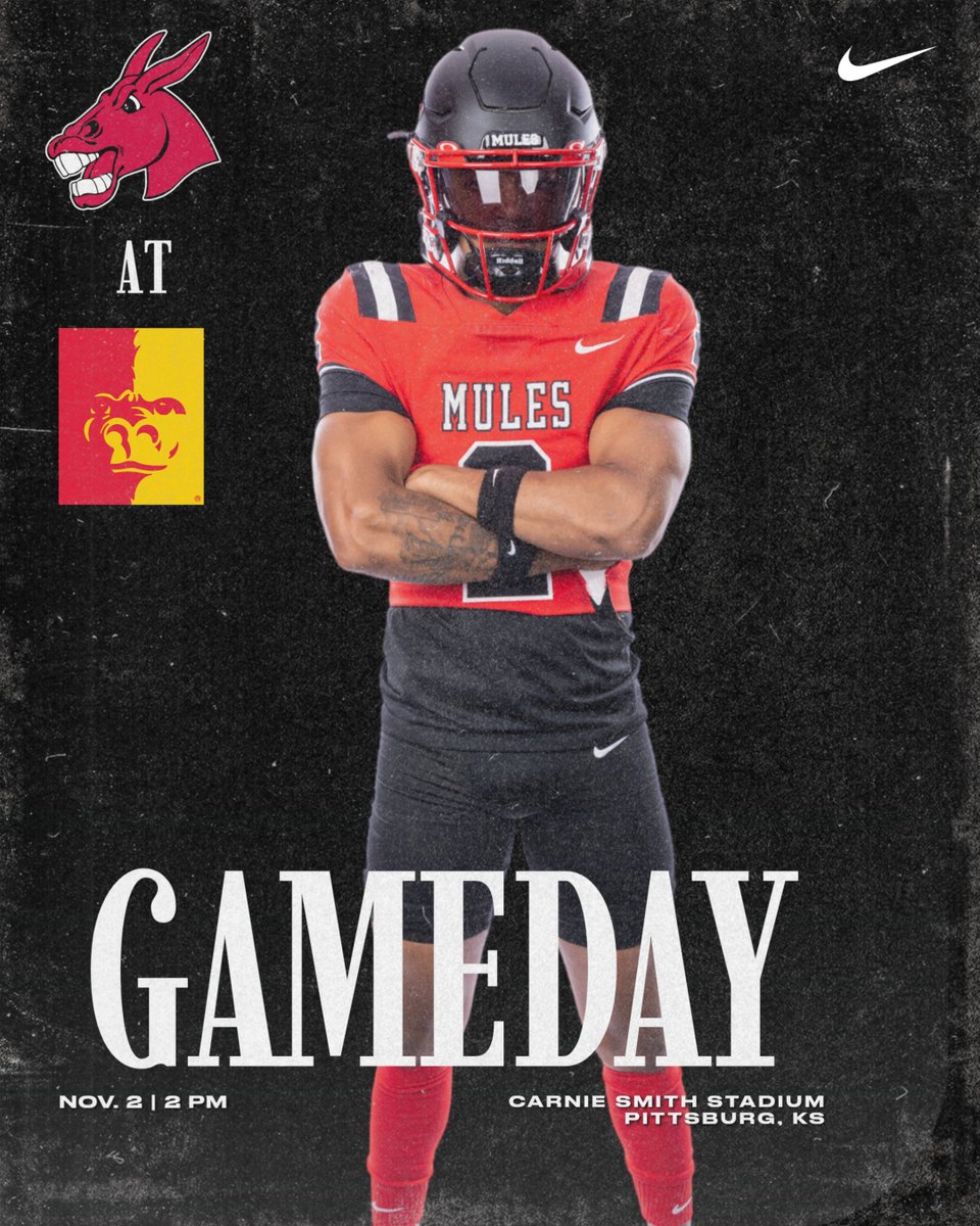 A showdown in The Jungle against the Gorillas.

🆚 | at No. 1 Pittsburg State
🏟️ | Carnie Smith Stadium
📻 | 1450 KOKO, 98.5 The BAR
🔊 | WarrensburgRadio.com
📺 | <a href="/38TheSpot/">38TheSpot</a> 
💻 | TheMIAANetwork.com/UCMMULES ($)
📊 | bit.ly/3RpvVbm

#MissionOriented