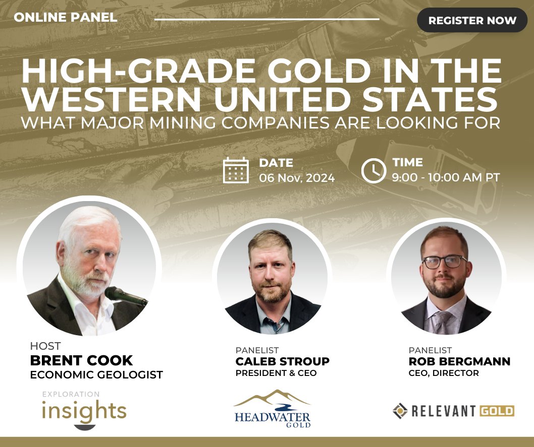 Headwater Gold (@headwatergold) on Twitter photo Live Webinar ๐ : High-Grade Gold in the Western United States
| What Major Mining Companies are Looking For.
๐
Wednesday, November 6th at 12pm ET / 9am PT
Join here: bit.ly/4e6QnIX
#Gold #Mining #GoldExploration #Newmont #CenterraGold #KinrossGold <a href="/ExplorationIns1/">Exploration Insights</a> Live Webinar ๐ : High-Grade Gold in the Western United States
| What Major Mining Companies are Looking For.
๐
Wednesday, November 6th at 12pm ET / 9am PT
Join here: bit.ly/4e6QnIX
#Gold #Mining #GoldExploration #Newmont #CenterraGold #KinrossGold <a href="/ExplorationIns1/">Exploration Insights</a>