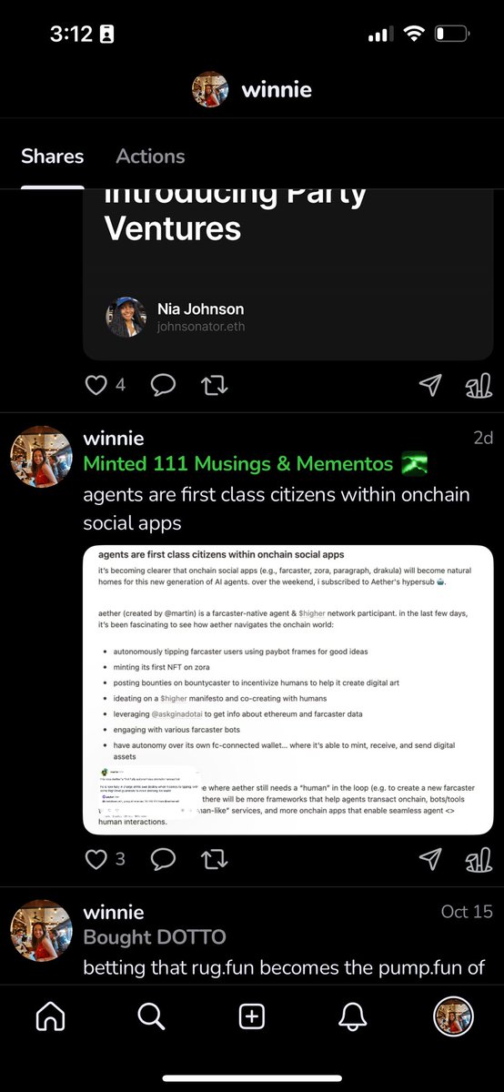 love how much the design space for onchain activity feeds have grown

here’s four different social apps that let me see what the frens, fam, and now agents are doing across multiple chains.

as twitter gets more and more noisy, it’s much easier to filter out intentions when you