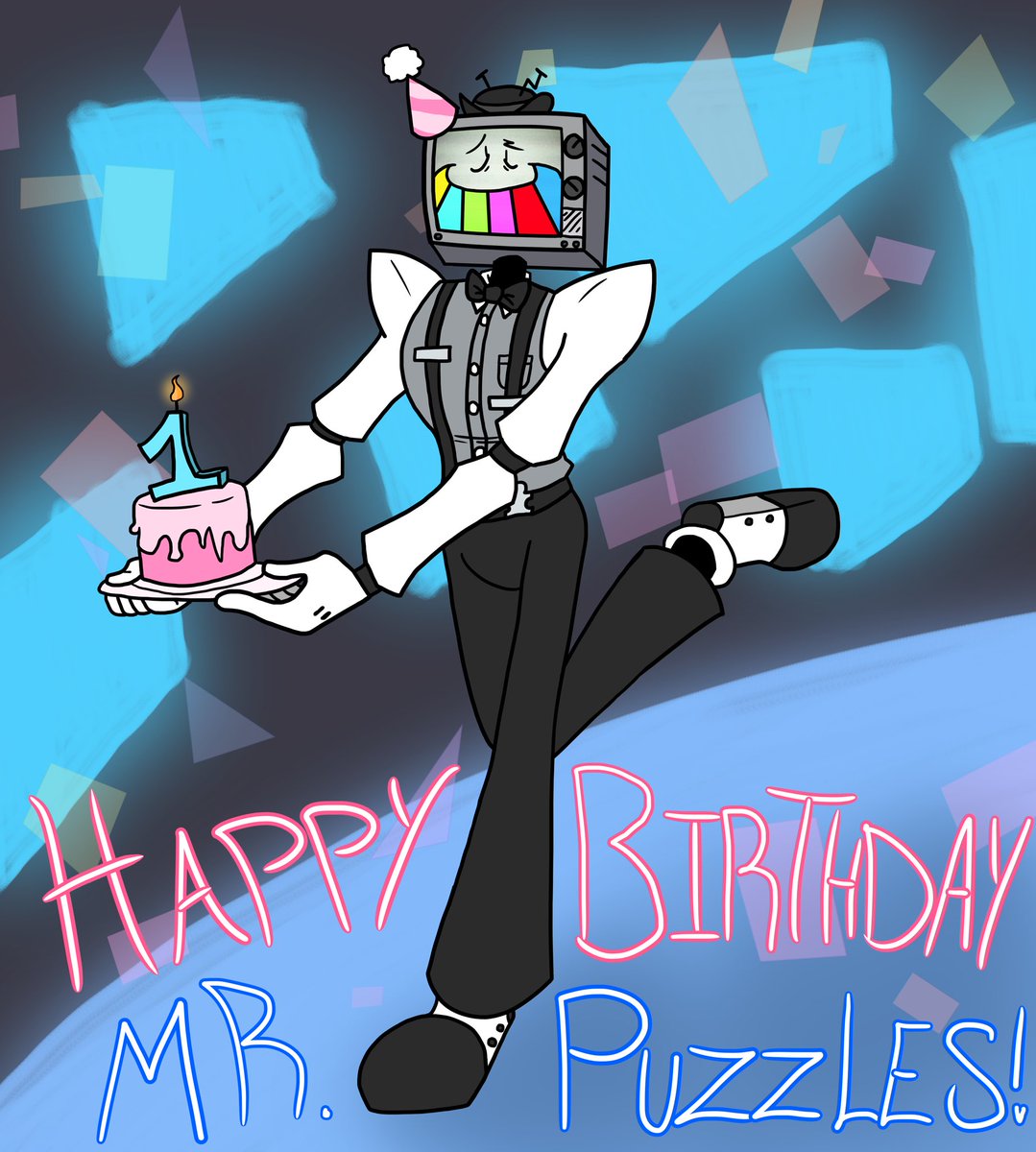 Happy late birffayyyy
I finally post and it’s a late present for this freak, been on a Mr. Puzzles kick thanks to a friend-
He made the ugly cake not me

Bonus in the comments-

#mrpuzzles #mrpuzzlesfanart #smg4