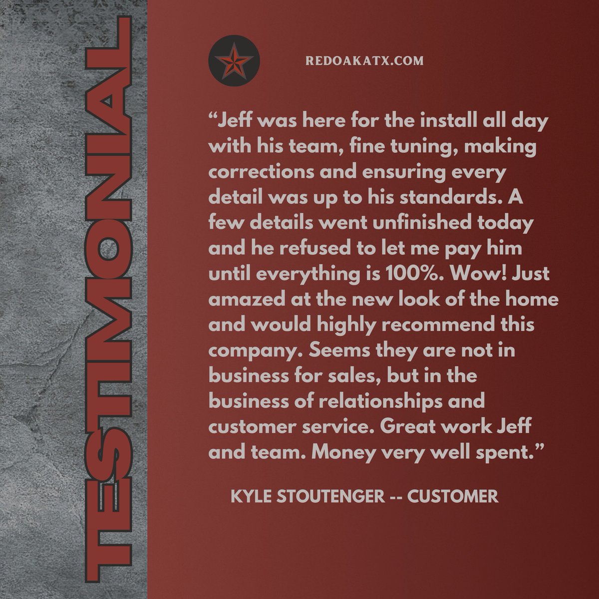 We're thrilled to receive another ⭐️⭐️⭐️⭐️⭐️ review!

Choosing the right roofer is critical, and we’re proud to be recognized for our dedication to serving customers rather than just seeking profit.
Learn more: RedOakATX.com

#texasroofing #roofingcontractor